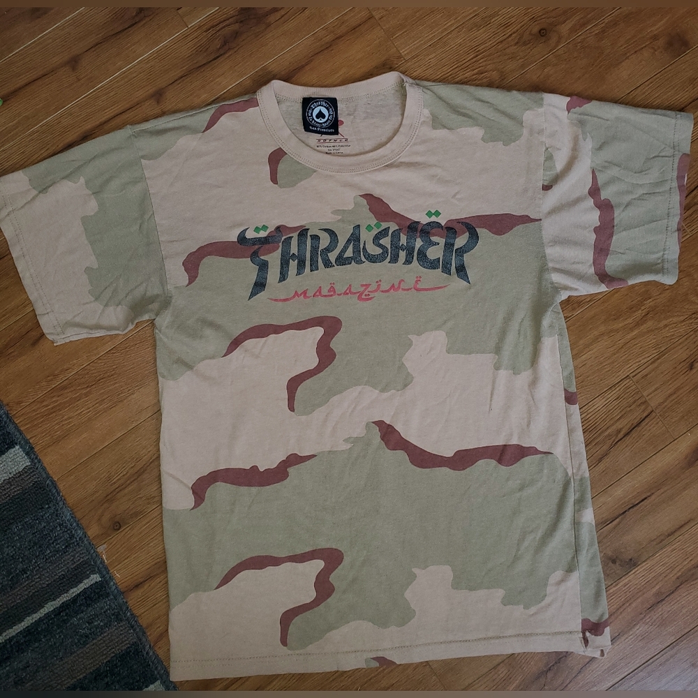 Thrasher Camouflage Tee - Tan and Brown